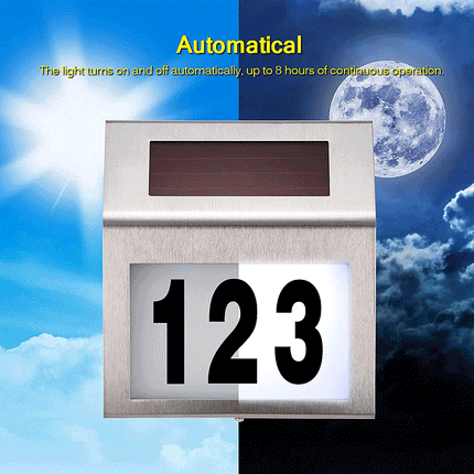Stainless Steel Solar Powered House Number LED Light Splendid&Co.
