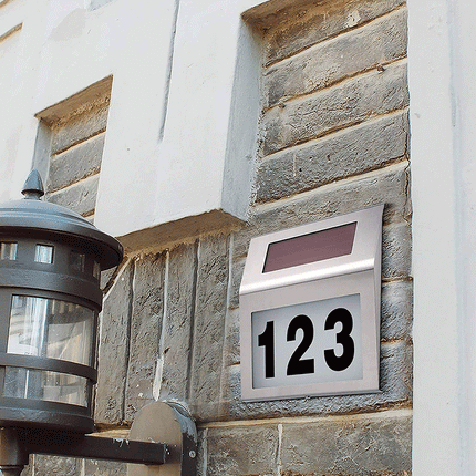 Stainless Steel Solar Powered House Number LED Light Splendid&Co.