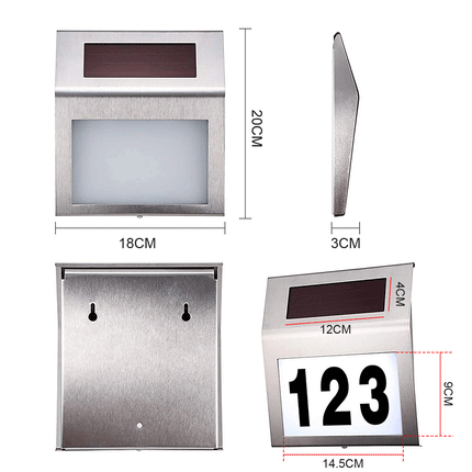 Stainless Steel Solar Powered House Number LED Light Splendid&Co.