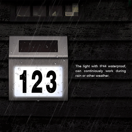 Stainless Steel Solar Powered House Number LED Light Splendid&Co.