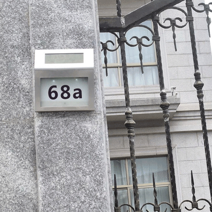 Stainless Steel Solar Powered House Number LED Light Splendid&Co.
