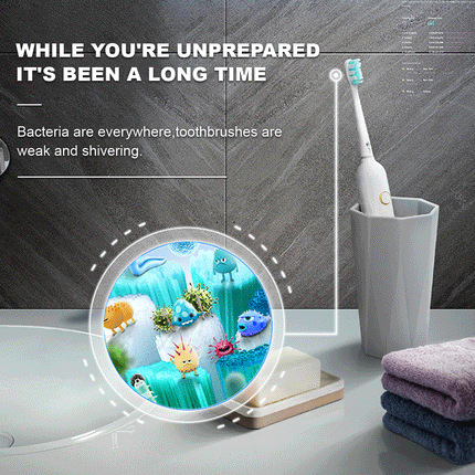 UV Toothbrush Automatic Sterilizer Holder and Toothpaste Dispenser White Splendid&Co.