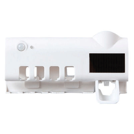 UV Toothbrush Automatic Sterilizer Holder and Toothpaste Dispenser White Splendid&Co.