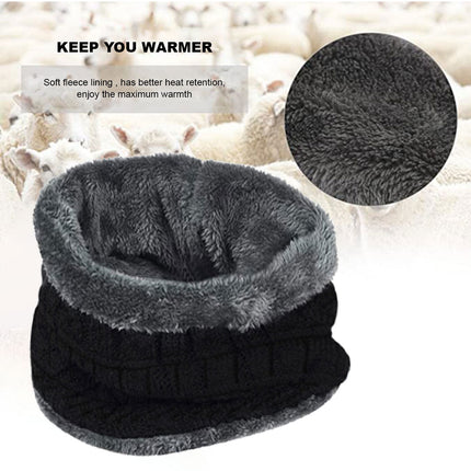Winter Knitted Hat Kids Child  Neck Warm Chunky Beanie Navy Splendid&Co.