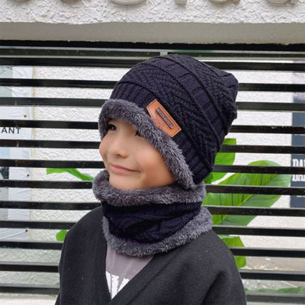 Winter Knitted Hat Kids Child  Neck Warm Chunky Beanie Navy Splendid&Co.