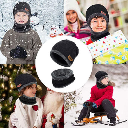 Winter Knitted Hat Kids Child  Neck Warm Chunky Beanie Navy Splendid&Co.