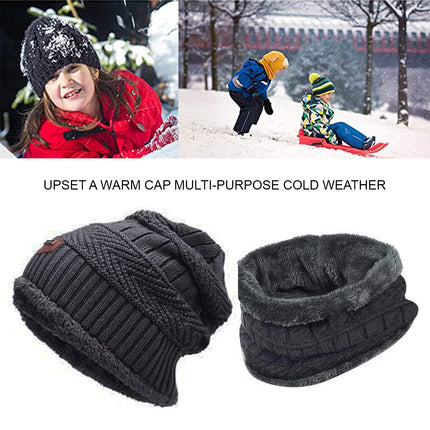 Winter Knitted Hat Kids Child  Neck Warm Chunky Beanie Navy Splendid&Co.