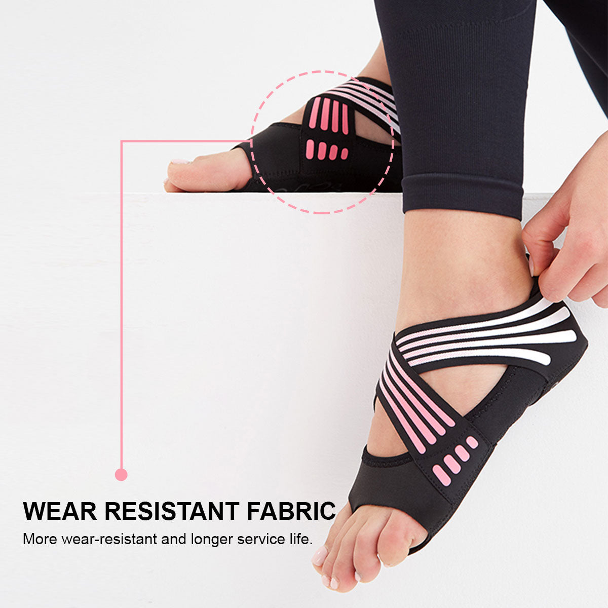 Non Slip Yoga Socks With Grip, Toeless Anti-skid Pilates, Barre, Ballet,  Workout Socks Shoes Yoga Shoes - L (size 39/40)