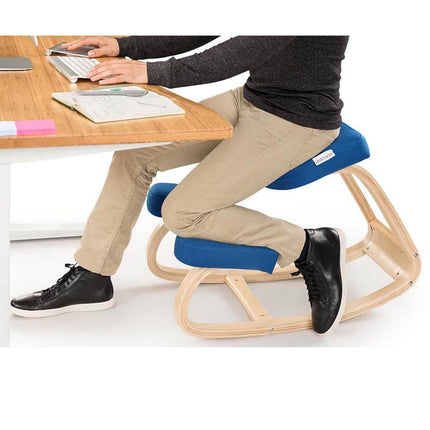 Wooden Ergonomic Kneeling Chair Stool Posture Correcting Blue Splendid&Co.