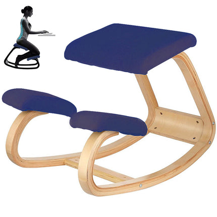 Wooden Ergonomic Kneeling Chair Stool Posture Correcting Blue Splendid&Co.