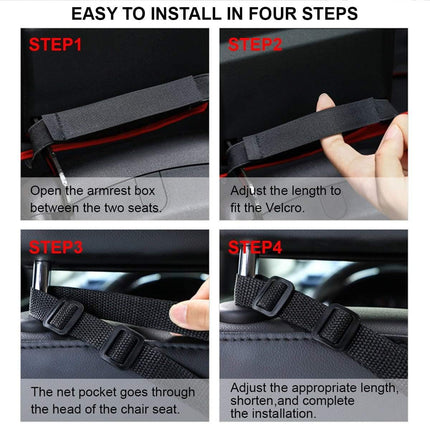 Car Seat Back Mesh Organiser Red - Image 7