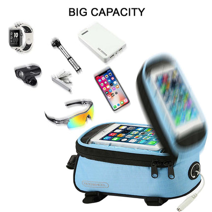 Cycling Frame Bag Bicycle Bike Mobile Phone Holder Yellow - Image 3