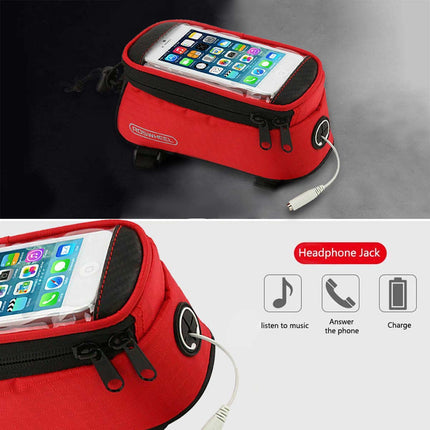 Cycling Frame Bag Bicycle Bike Mobile Phone Holder Yellow - Image 5