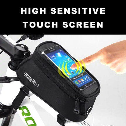 Cycling Frame Bag Bicycle Bike Mobile Phone Holder Yellow - Image 7