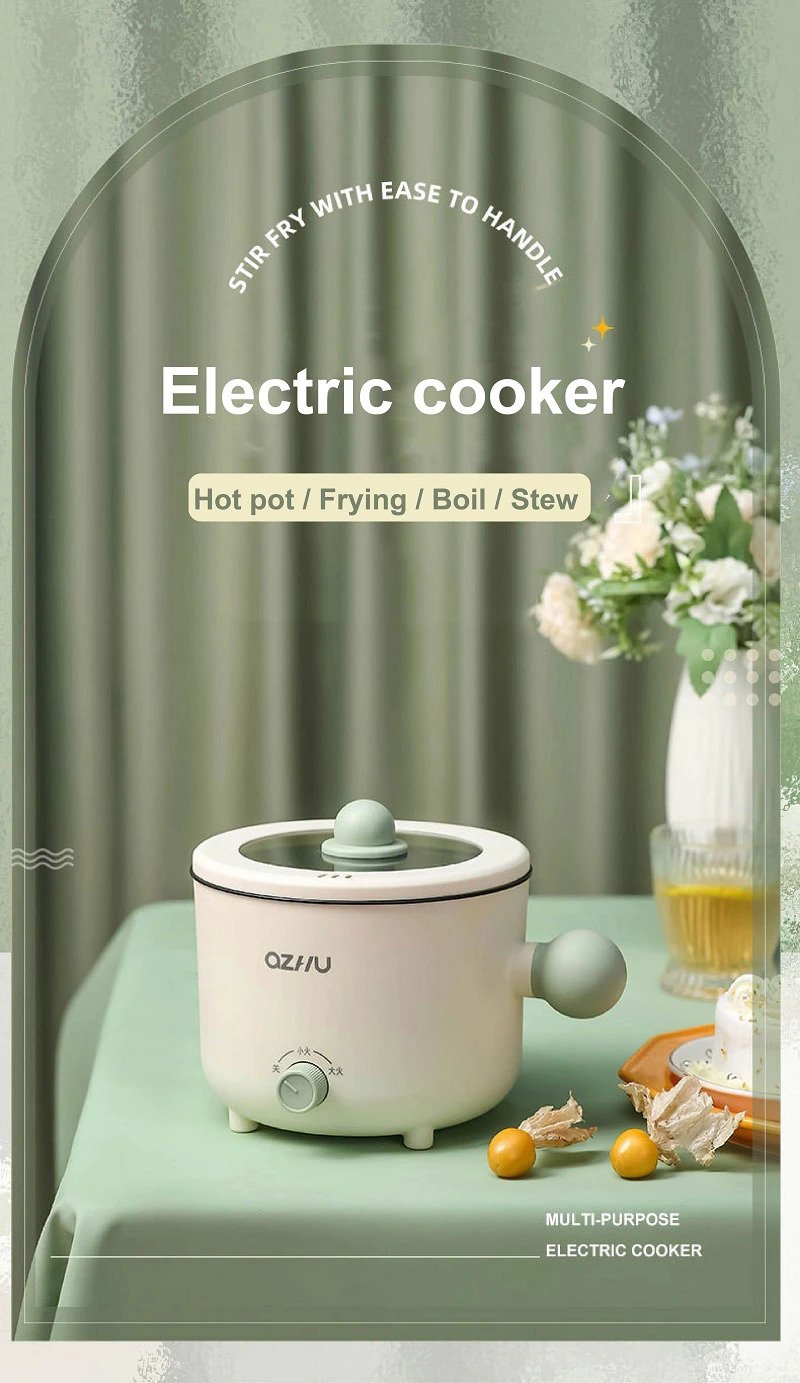 Cooker with Steamer Boiling Water Steamer Hot Pot 220V 1.8L