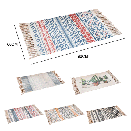 Graffiti Retro Bohemian Tassel Knitted Floor Carpet Mat - Image 4
