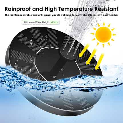 Solar Powered Floating Pump Water Fountain Birdbath Home Pool Garden