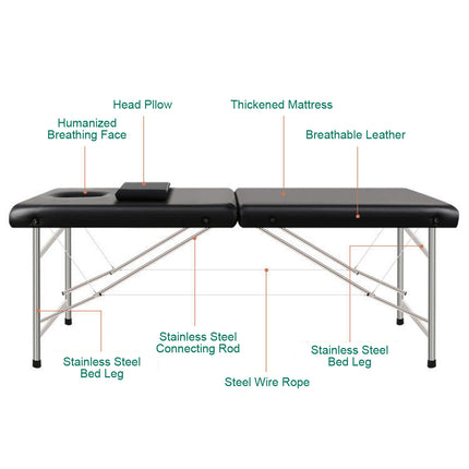 Massage Table Portable Aluminium Massage Bed Therapy Folding