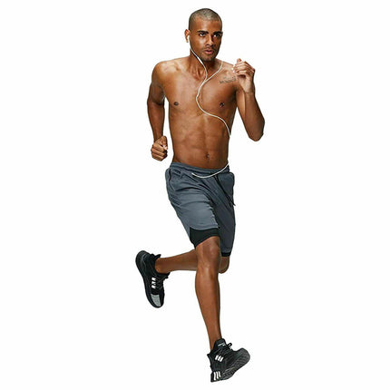 Men 2 in 1 Running Shorts Gym with Phone Pocket Hole - Image 7