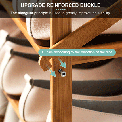Multi Layer Bamboo Fordable Shoes Rack 6 Tiers 90cm - Image 7