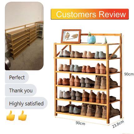 Multi Layer Bamboo Fordable Shoes Rack 6 Tiers 90cm - Image 8
