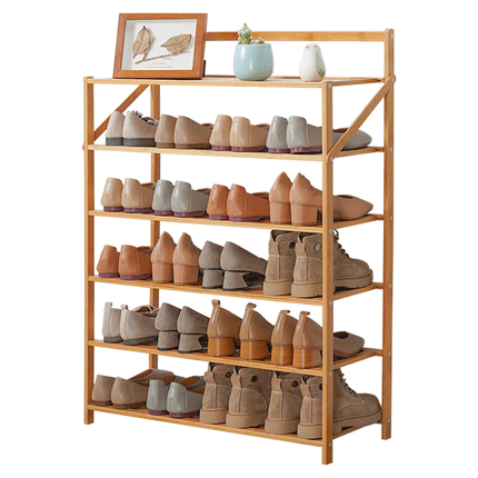 Multi Layer Bamboo Fordable Shoes Rack 6 Tiers 90cm - Image 9