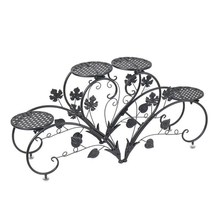 Heart Shape Rustproof Elegant Plant Stand 1Pair Black