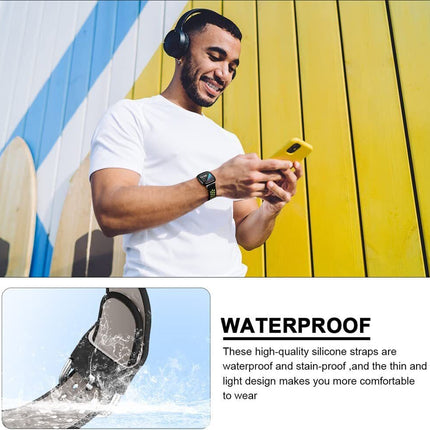 White & Black Fitbit Versa 4 & Sense 2 Watch Strap Replacement Silicone Sports Wrist band