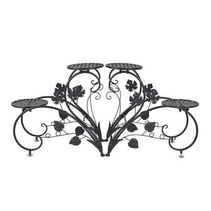 Heart Shape Rustproof Elegant Plant Stand 1Pair Black
