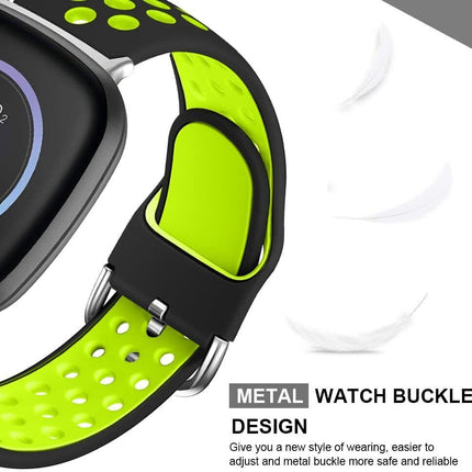 White & Black Fitbit Versa 4 & Sense 2 Watch Strap Replacement Silicone Sports Wrist band