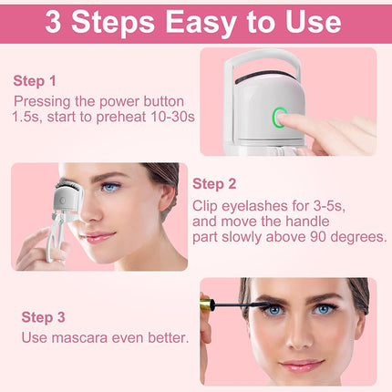 Electric Heated Curling Eyelash Curler Tool Rechargeable