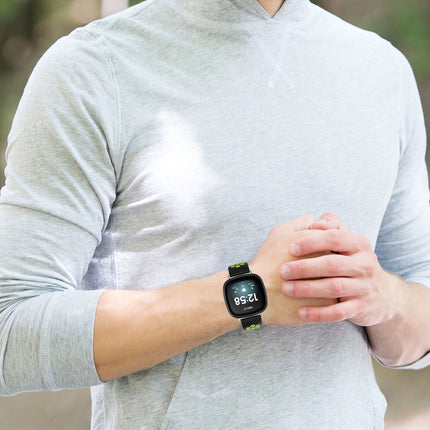 Black Fitbit Versa 3, Versa 4 & Sense,  Sense2 Watch Strap Replacement Silicone Sports Wrist Band