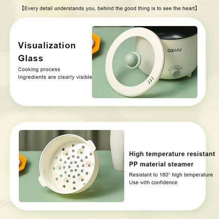 1.8L Portable Electric Hot Pot Trio Power Cooker Non Stick Steam Pot 220V