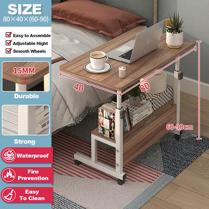 Aluminium Adjustable Height Laptop Table Standing Desk with Wheels