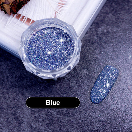 Sparkling Diamond Nail Powder Laser Silver Reflective Nail Art Glitter Powder - Image 10