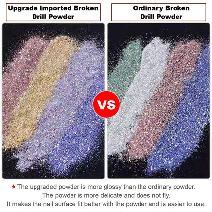 Sparkling Diamond Nail Powder Laser Silver Reflective Nail Art Glitter Powder - Image 5