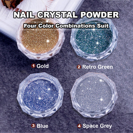 Sparkling Diamond Nail Powder Laser Silver Reflective Nail Art Glitter Powder - Image 6