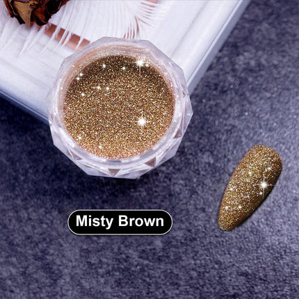 Sparkling Diamond Nail Powder Laser Silver Reflective Nail Art Glitter Powder - Image 7