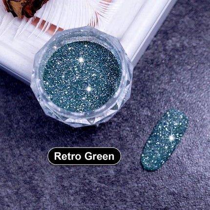 Sparkling Diamond Nail Powder Laser Silver Reflective Nail Art Glitter Powder - Image 8