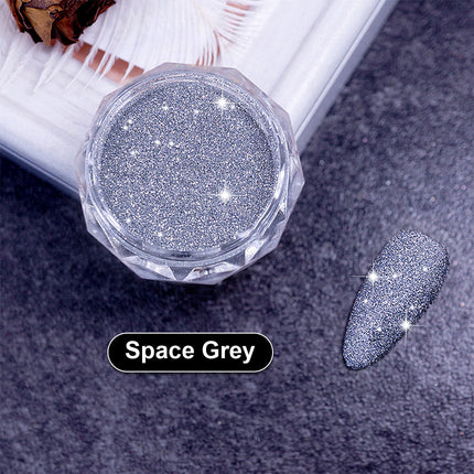 Sparkling Diamond Nail Powder Laser Silver Reflective Nail Art Glitter Powder - Image 9