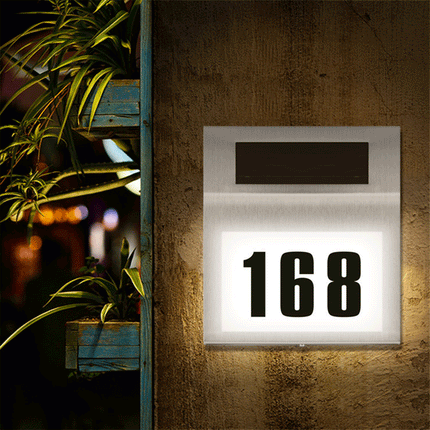 Stainless Steel Solar Powered House Number LED Light - Image 2
