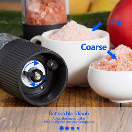 Twin Pack Electric Salt & Pepper Grinder Mills Shakers Black - Image 9